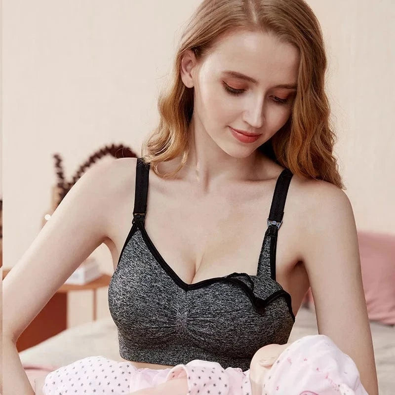 Plus Size Seamless Nursing Bra Wire Free Pregnant Lactation Bra Postpartum Maternity Nursing Bra For Breastfeeding Womens