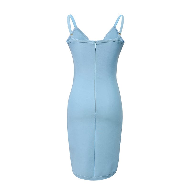 Plus Size Trendy Clothing Sexy Sexy Blue Print Beaded Diamond Casual Strap Bodycon Dress Ladies Club Party Banquet Formal Dress