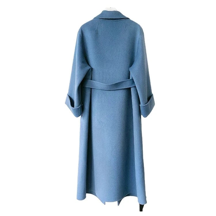 Plus Size Winter Double Woolen Overcoat Cashmere Long Trench Coats Wool Women Coat