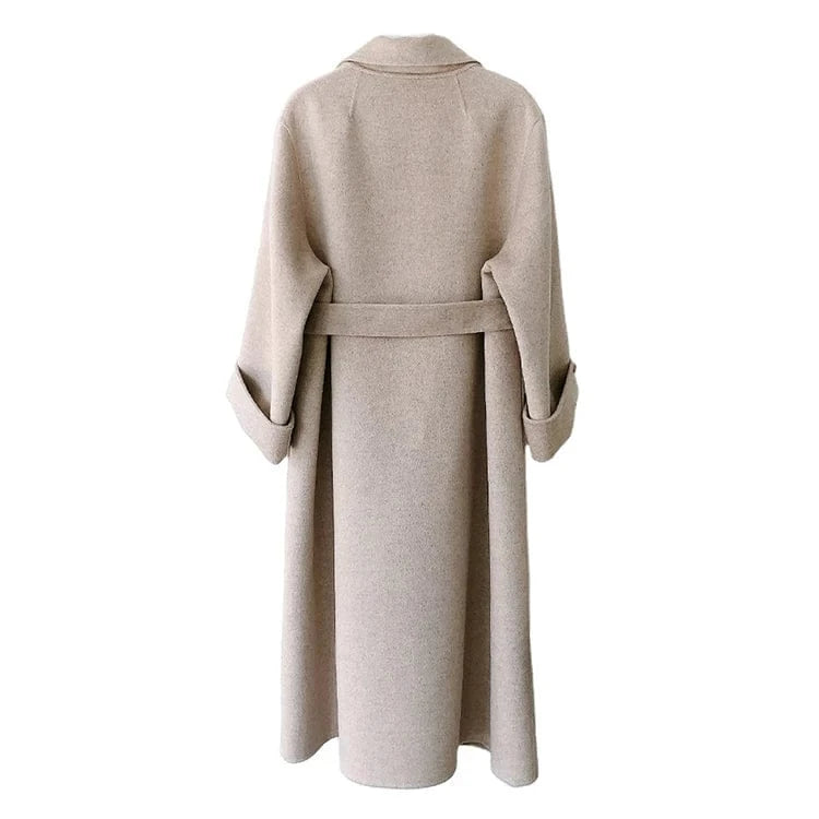 Plus Size Winter Double Woolen Overcoat Cashmere Long Trench Coats Wool Women Coat