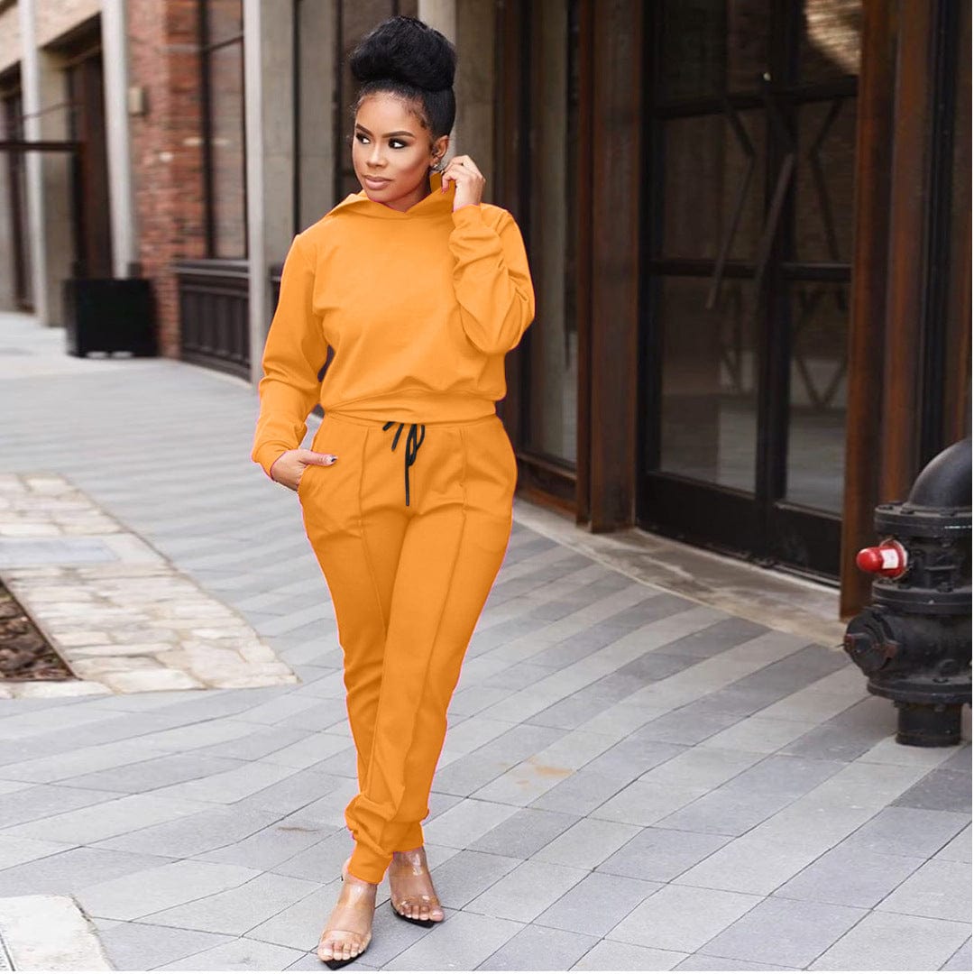 Plus Size Women Clothing Two Piece Set Ladies Casual Hoodie Set Gym Long Sleeve Sporty Tracksuits Sweatpants And Hoodie Set