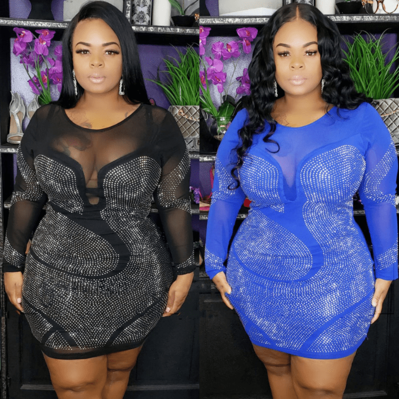 plus size women dress round neck long sleeve mesh sexy mini dresses high waist wholesale drop shipping