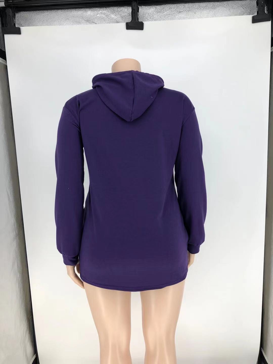 Plus Size Women Dresses Casual Print Hooded Sweatsuit Plus Size Midi Dress