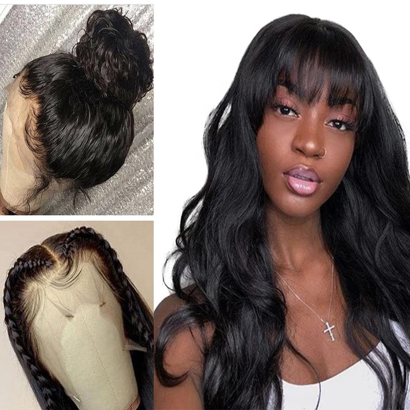 Pre-plucked 13x4 13x6 Lace Front Wigs Body Wave HD Transparent Natural Black Color Brazilian Human Hair wigs for black woman