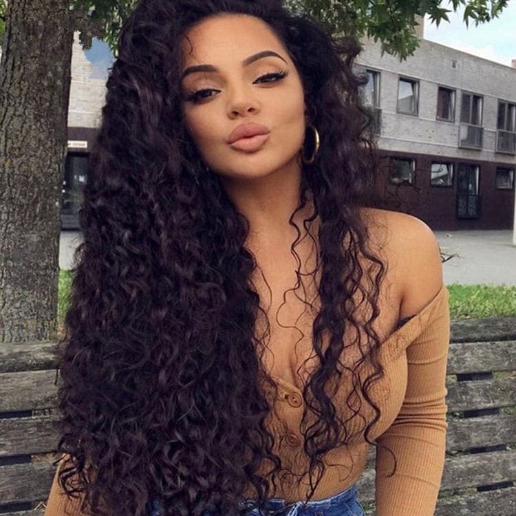 Pre Plucked Water Curly Wave Bleached Knots Burmese Full Cuticle Aligned Human Hair Melt HD Lace Front Wigs