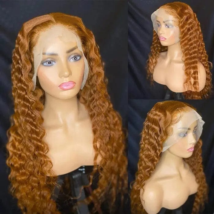 Pre Plucked With Baby Hair Brown Color Wig Deep Wave Glueless Virgin Human Hair Bleached Knots lace Front Wigs