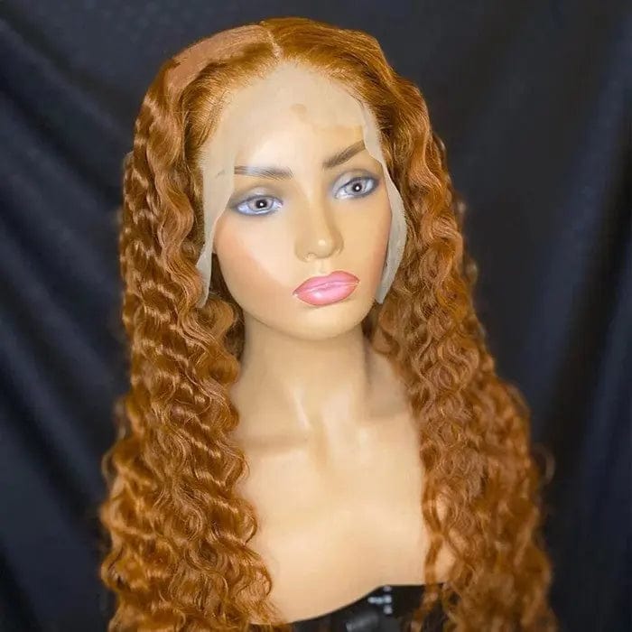 Pre Plucked With Baby Hair Brown Color Wig Deep Wave Glueless Virgin Human Hair Bleached Knots lace Front Wigs