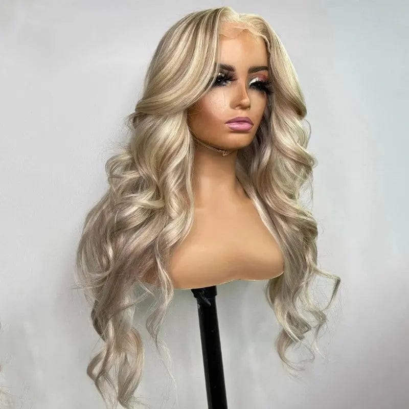 Professional Hair Vendors Highlight Blonde Human Virgin Hair 13*4 Transparent HD Lace Front Wigs