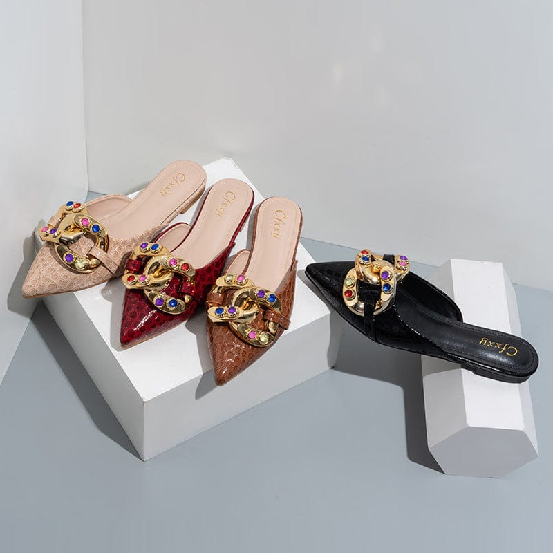 Professional Ladies Party Slides Women Fashion Plaid Pumps High Heels PU Leather female slippers designer