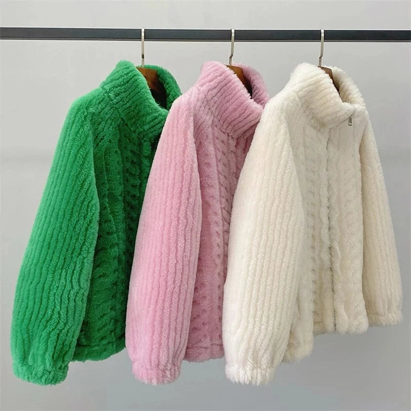 PUDI Women Wool Fur Coat Jacket Winter Female Girl Real Sheep Shearing Parka Overcoat CT179