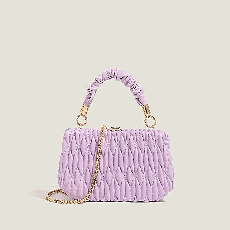 Purple good quality fall 2023 women handbags sling bags unique custom shape pink color leather handbag
