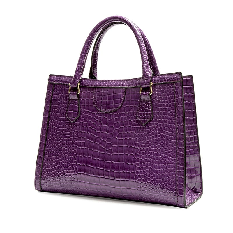 Purple New chains women hand bags crocodile pattern tote pu leather crossbody ladies bag handbags