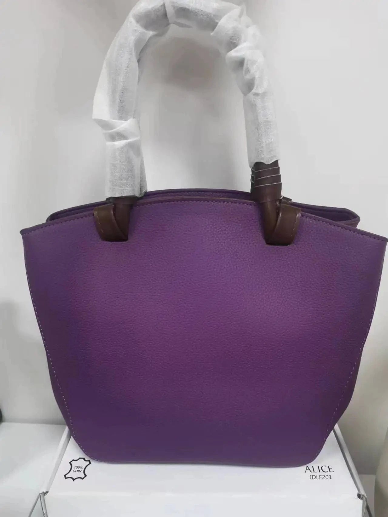 Purple Unique design animal skin handbags laptop tote bag for women custom real leather woman purse and handbags