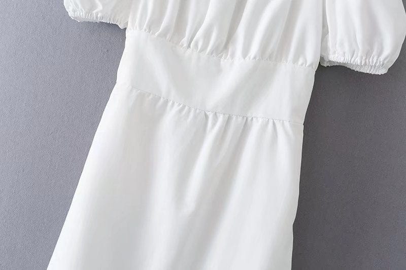 R41507S drop shipping women's fashion white backless bow tie dress