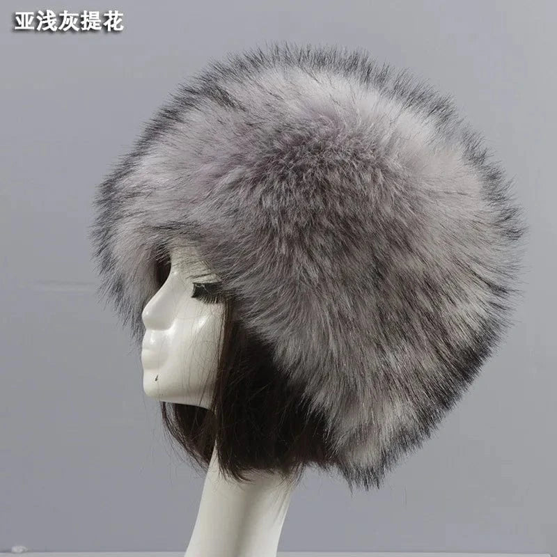 Raccoon Fur High Quality Style Faux Fur Warm Hats With Tail Hat Women Winter Fur Hat