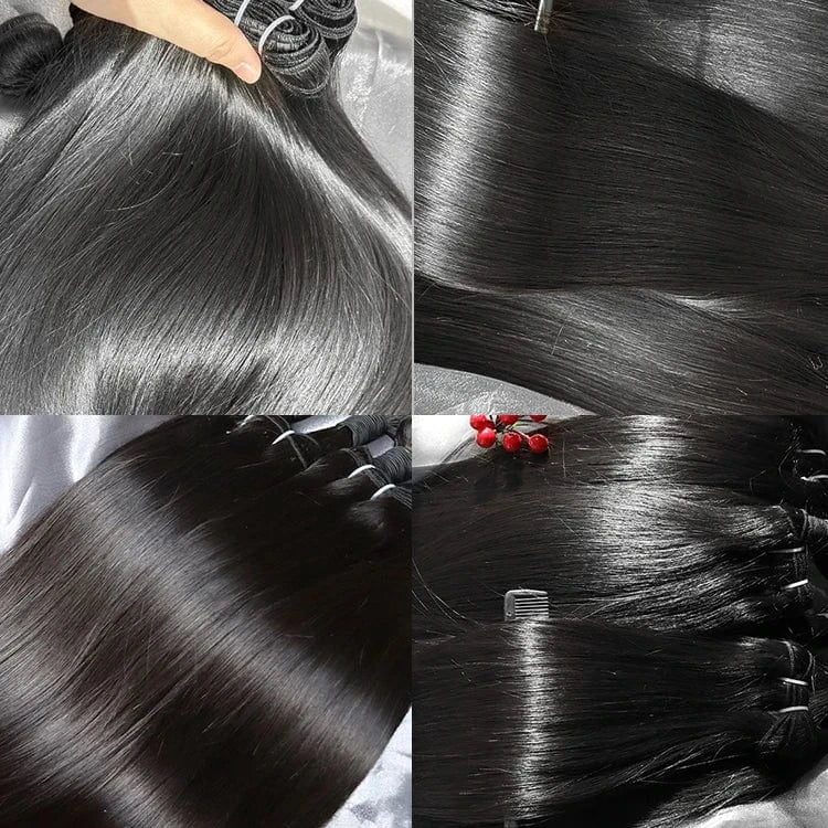 Raw Indian Temple Hair Bundle Vendor 100% Unprocessed Human Hair Weft Wholesale Virgin Human Hair Extensions