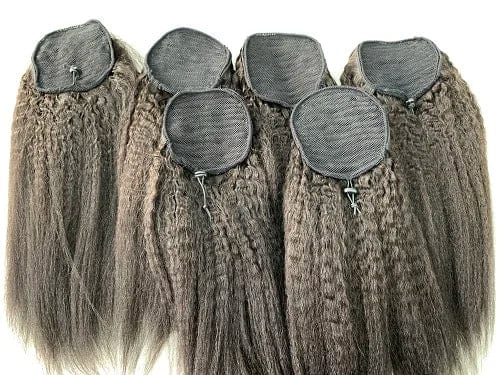 Raw Virgin Human Hair Kinky straight kinky Curly long clip in Drawstring Ponytail hair extensions human hair ponytail