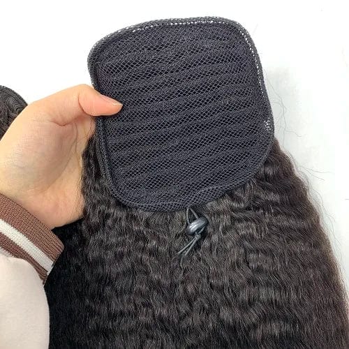 Raw Virgin Human Hair Kinky straight kinky Curly long clip in Drawstring Ponytail hair extensions human hair ponytail