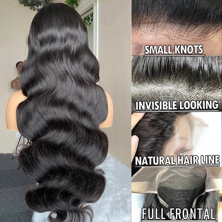 Ready to Ship 11A Grade Virgin Human Hair 180% Density Hd Transparent lace 13x4 body wave lace frontal human hair wigs