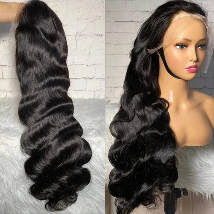 Ready to Ship 11A Grade Virgin Human Hair 180% Density Hd Transparent lace 13x4 body wave lace frontal human hair wigs