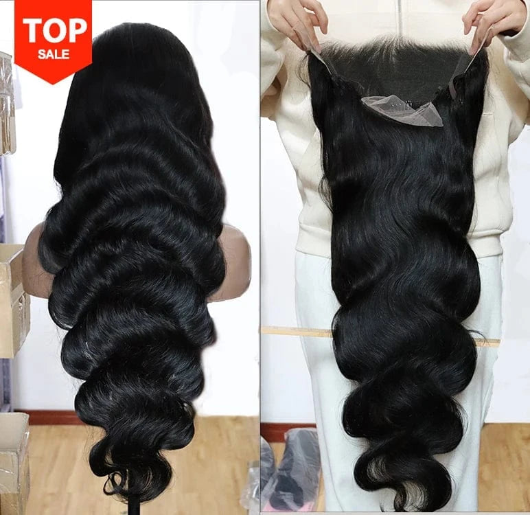 Ready to Ship 11A Grade Virgin Human Hair 180% Density Hd Transparent lace 13x4 body wave lace frontal human hair wigs