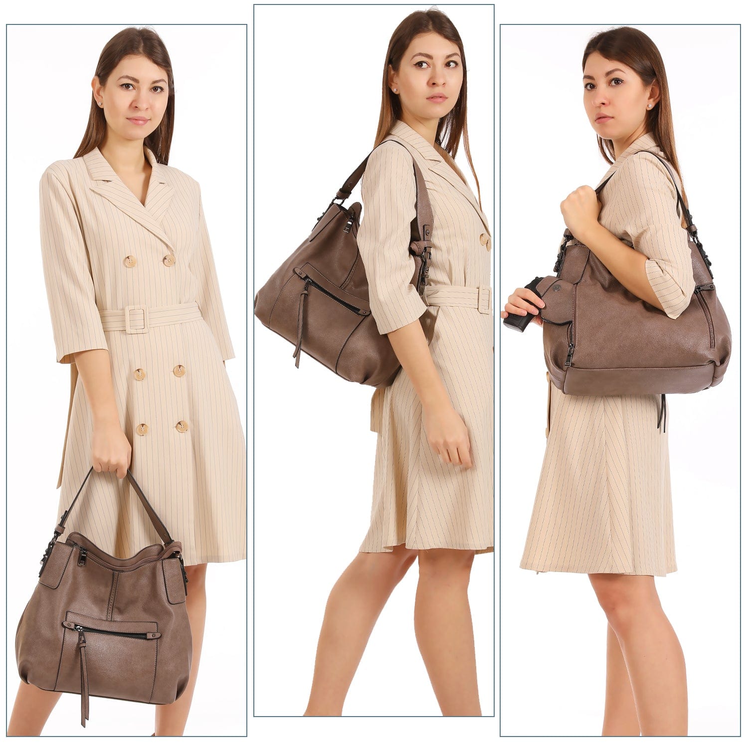 Realer 2022 designer women office hobo handbags PU leather casual tote concealed carry purses and handbags with gun holster