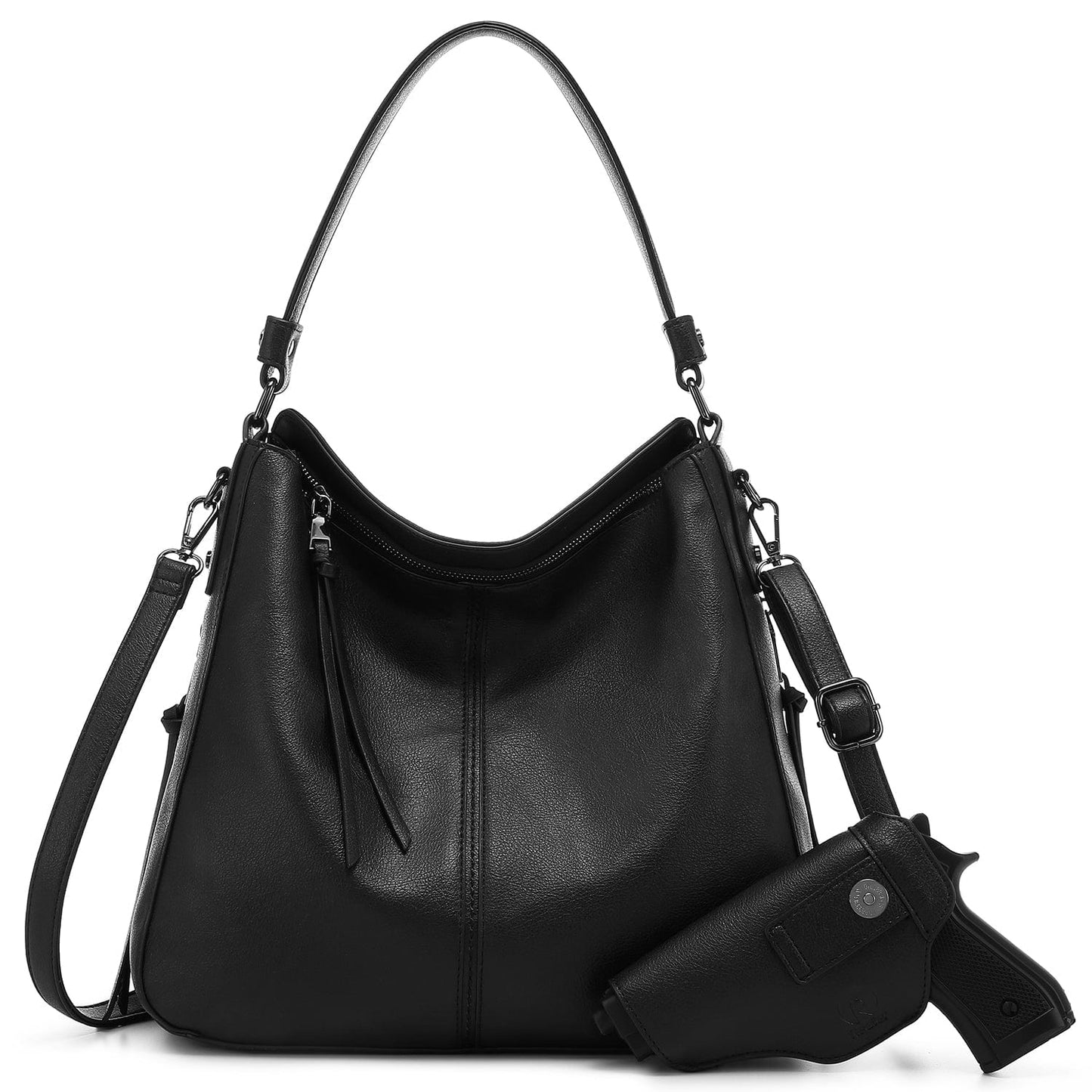 Realer 2022 designer women office hobo handbags PU leather casual tote concealed carry purses and handbags with gun holster