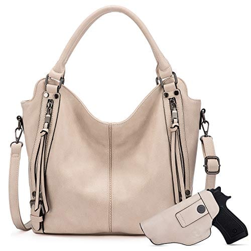 Realer 2022 designer women office hobo handbags PU leather casual tote concealed carry purses and handbags with gun holster