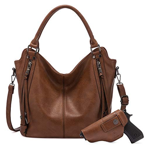 Realer 2022 designer women office hobo handbags PU leather casual tote concealed carry purses and handbags with gun holster