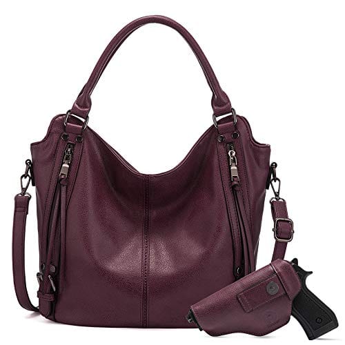 Realer 2022 designer women office hobo handbags PU leather casual tote concealed carry purses and handbags with gun holster