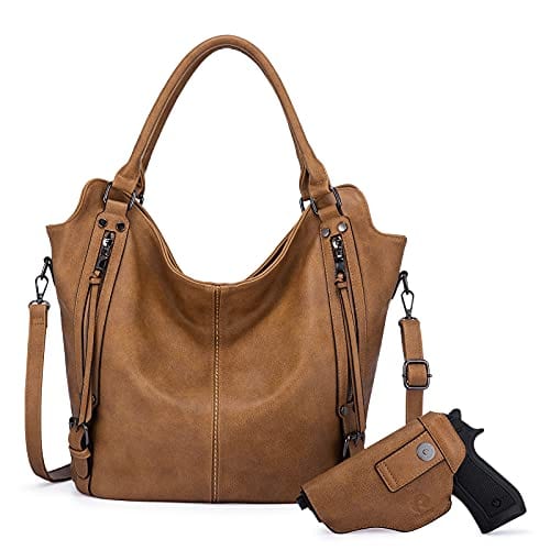 Realer 2022 designer women office hobo handbags PU leather casual tote concealed carry purses and handbags with gun holster