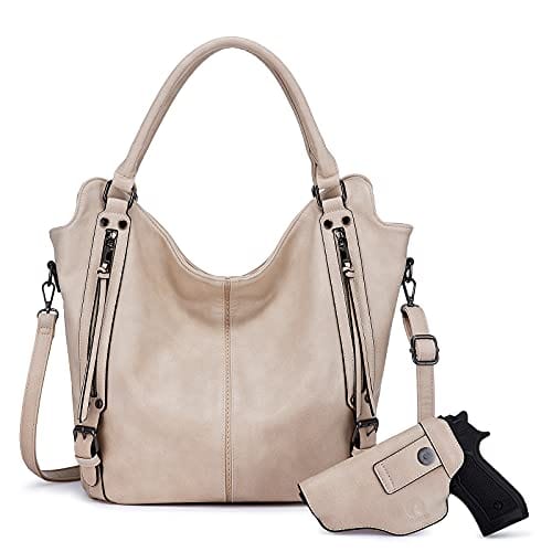 Realer 2022 designer women office hobo handbags PU leather casual tote concealed carry purses and handbags with gun holster