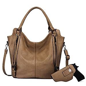 Realer 2022 designer women office hobo handbags PU leather casual tote concealed carry purses and handbags with gun holster