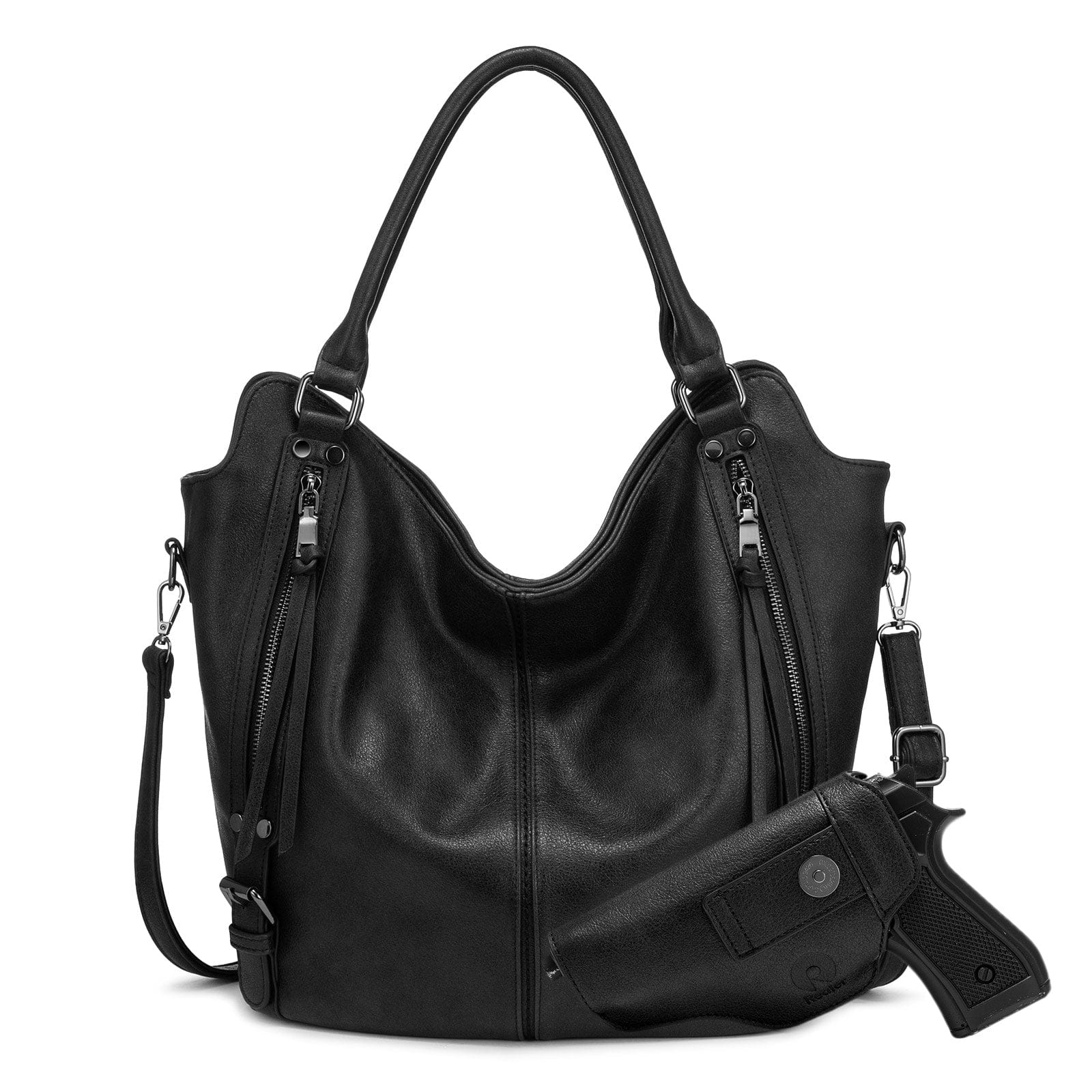 Realer 2022 designer women office hobo handbags PU leather casual tote concealed carry purses and handbags with gun holster