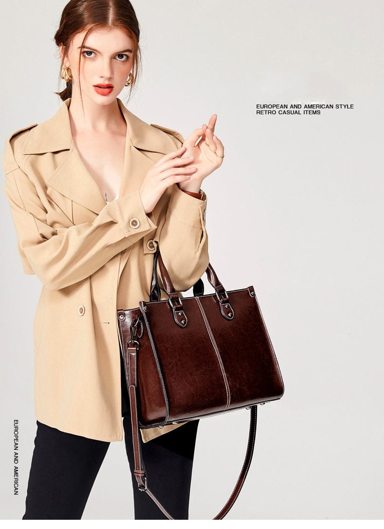 REALER Dropshipping women Shoulder Crossbody Bags Ladies tote Hand bags genuine leather oil wax skin women handbags
