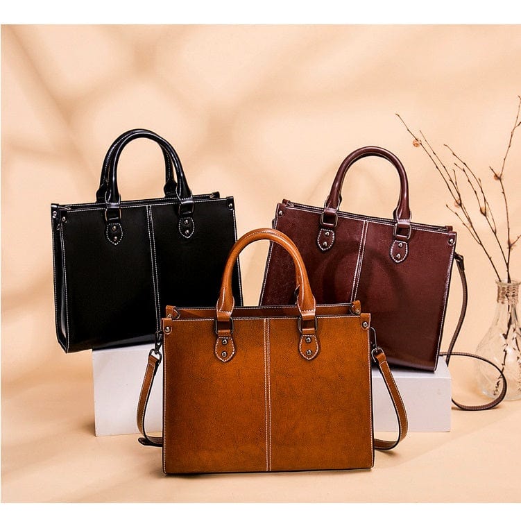 REALER Dropshipping women Shoulder Crossbody Bags Ladies tote Hand bags genuine leather oil wax skin women handbags