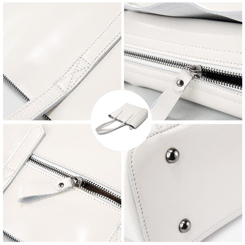 REALER Factory wholesale OEM real leather shoulder crossbody bag fashion casual Oil wax genuine leather tote bags women hand bag