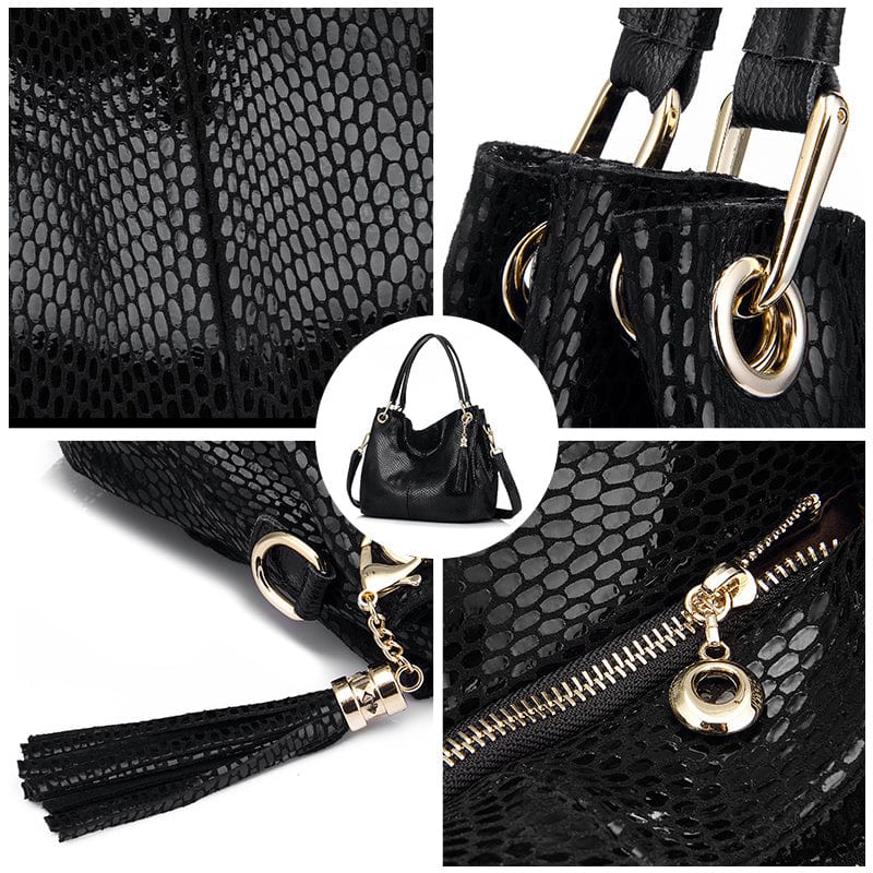 REALER Genuine Leather Female Shoulder Crossbody Bags Ladies Totes Hand bags Hobos handbags for women
