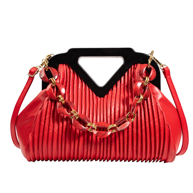 Red 2022 Fashion Designer Purses Wholesale Chains Custom Shoulder Bag PU Leather Bags Women Handbags Ladies Luxury