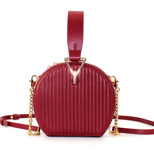Red 2022 new collection luxury quality python skin small round bags women handbags ladies handbags for women