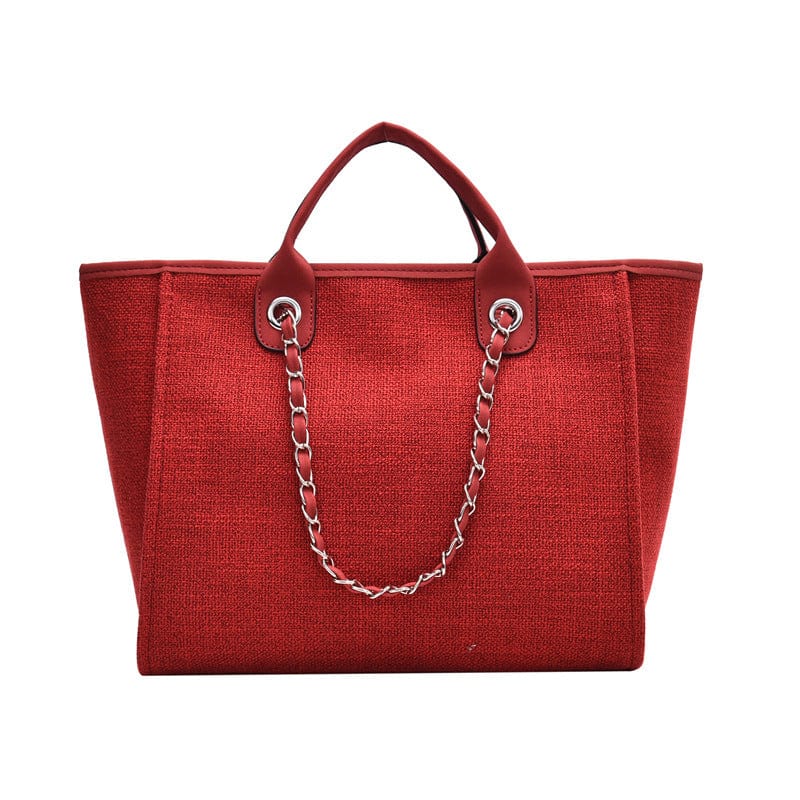 Red 2023 New Fashion designer wholesale luxury tote bags for women foldable canvas tote bag supplier