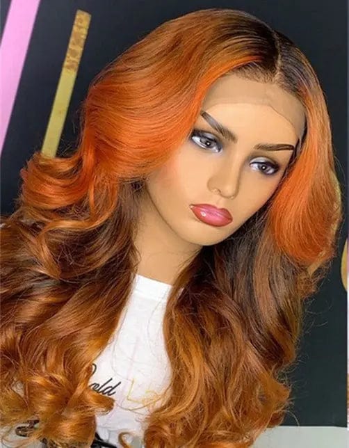 Red Color Loose Wave Brazilian Human Hair 13*4