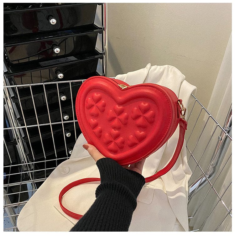 Red Cute bags women handbags ladies custom logo crossbody bag heart purse