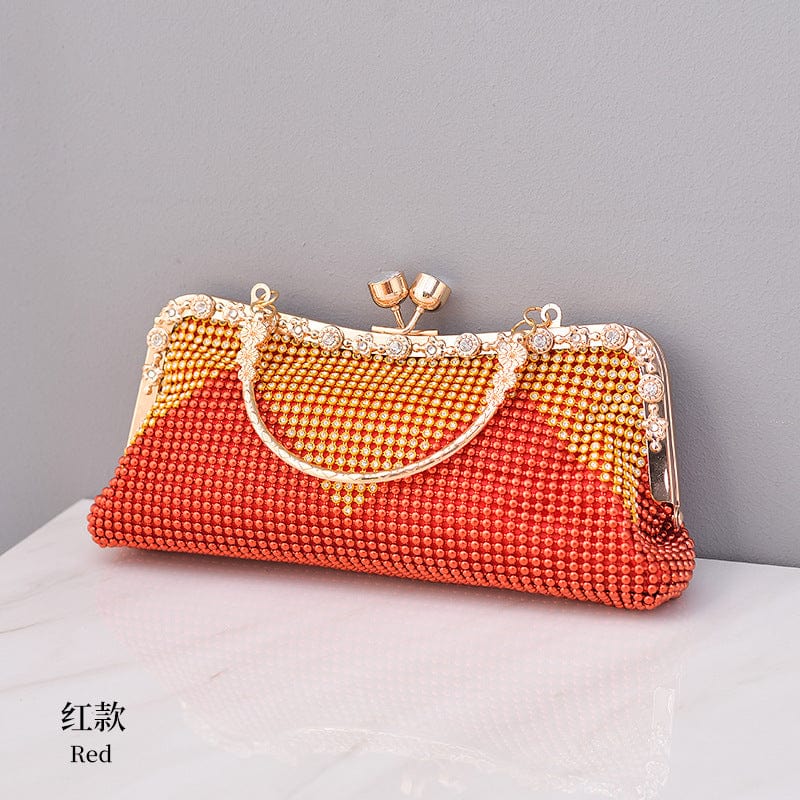 Red Factory Fashion diagonal span 2023 new party wedding messenger lay purse crystal evening clutch bags