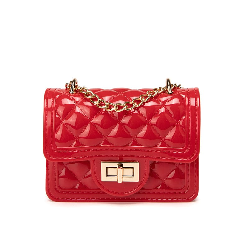 Red Ladies new pink red transparent colorful purses and bags mini handbag jelly shoulder bag bags for women girls