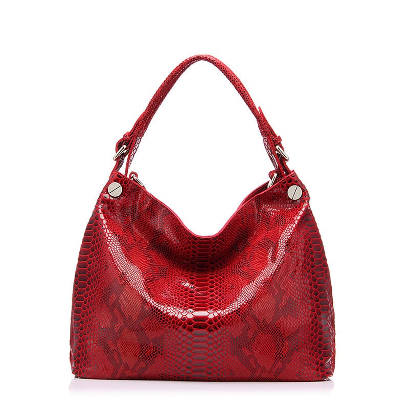 Red REALER Dropshipping women Shoulder Crossbody Bags ladies leather Hobos bags Genuine Leather bags