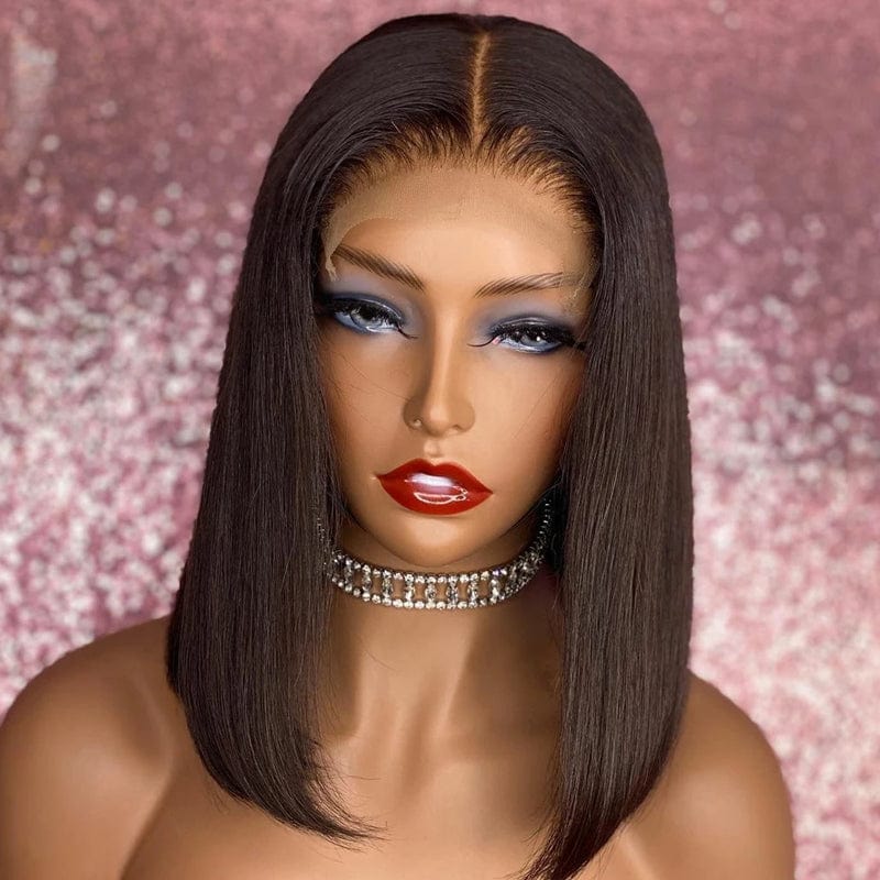Red Wave Cut Bob Side Part Short Wig Virgin Colorful Cuticle Aligned Human Hair HD Lace Front Wigs