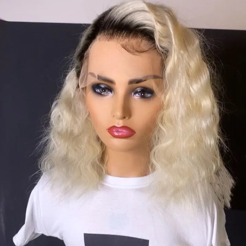 Red Wave Cut Bob Side Part Short Wig Virgin Colorful Cuticle Aligned Human Hair HD Lace Front Wigs
