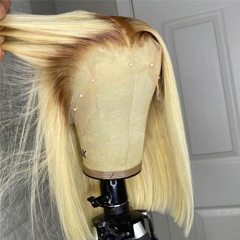Red Wave Cut Bob Side Part Short Wig Virgin Colorful Cuticle Aligned Human Hair HD Lace Front Wigs