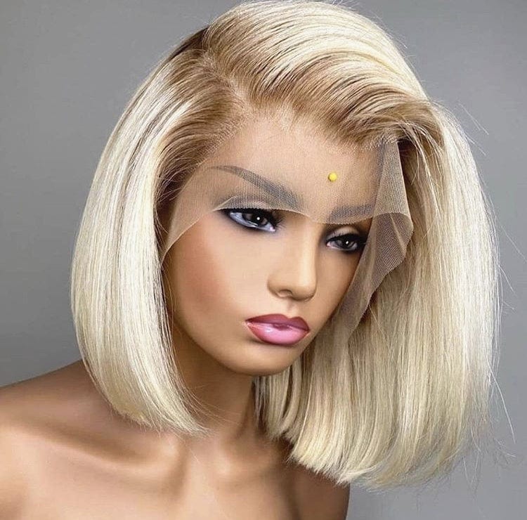 Red Wave Cut Bob Side Part Short Wig Virgin Colorful Cuticle Aligned Human Hair HD Lace Front Wigs